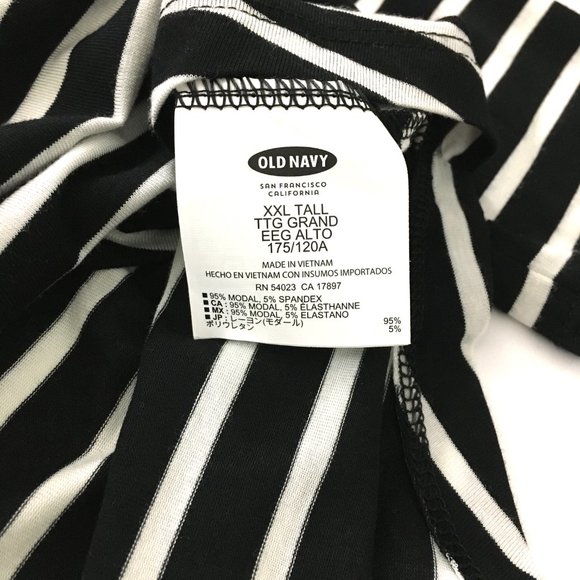 NEW! OLD NAVY Black White Stripe Raglan Lightweight Jersey Turtleneck - XXL Tall - Picture 5 of 5